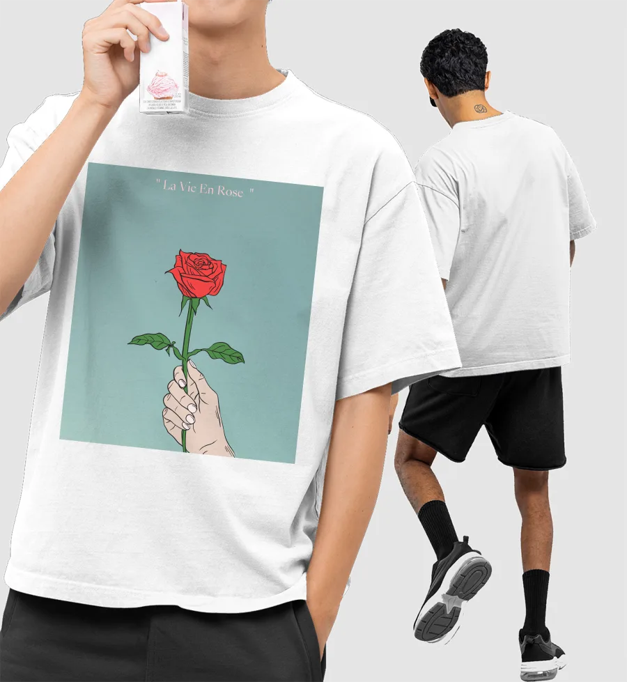 Rōsê Front-Printed Oversized T-Shirt