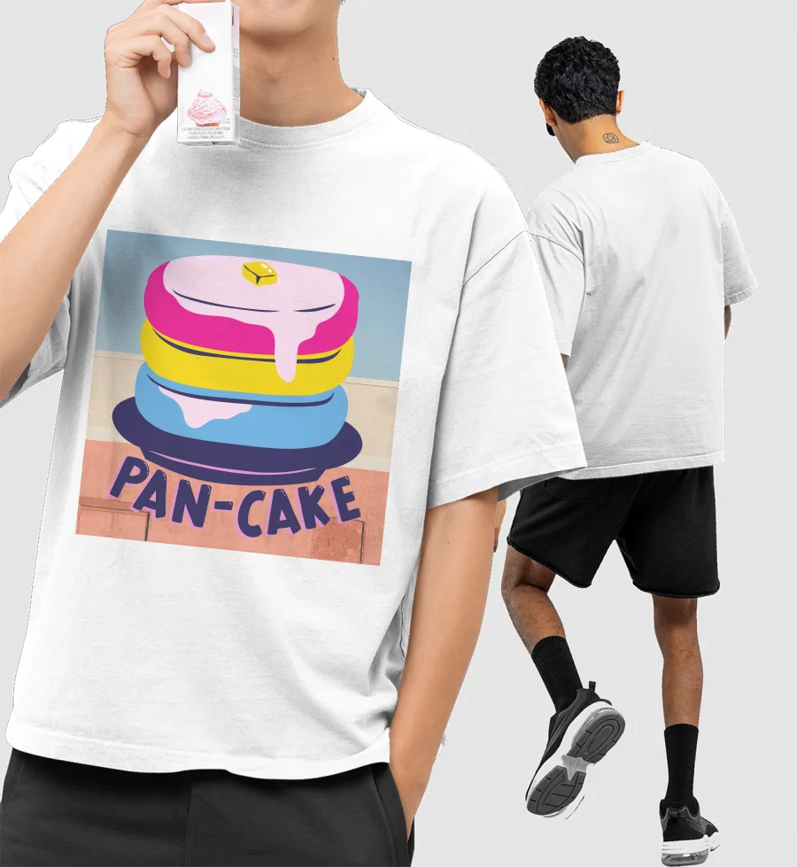 Pancake Front-Printed Oversized T-Shirt