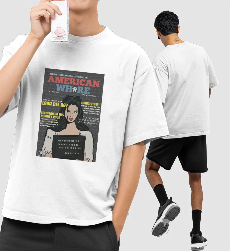 Lana Del Rey A&W Retro Front-Printed Oversized T-Shirt