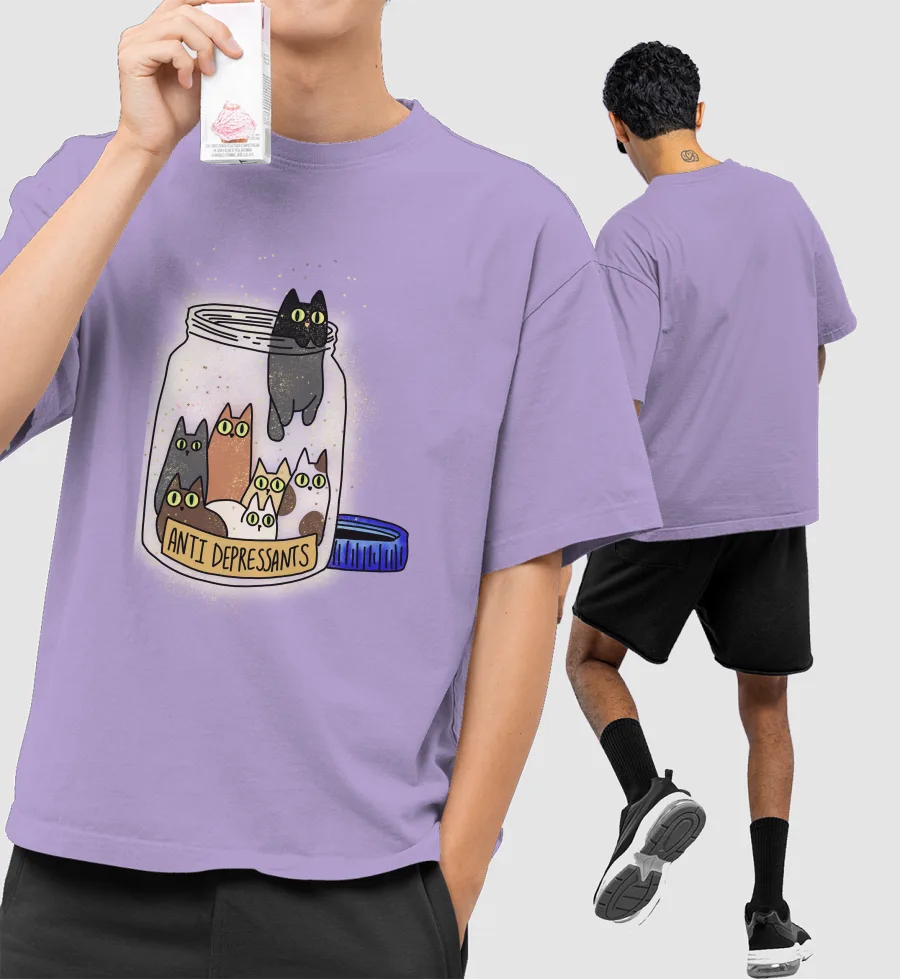 Anti Depressants  Front-Printed Oversized T-Shirt