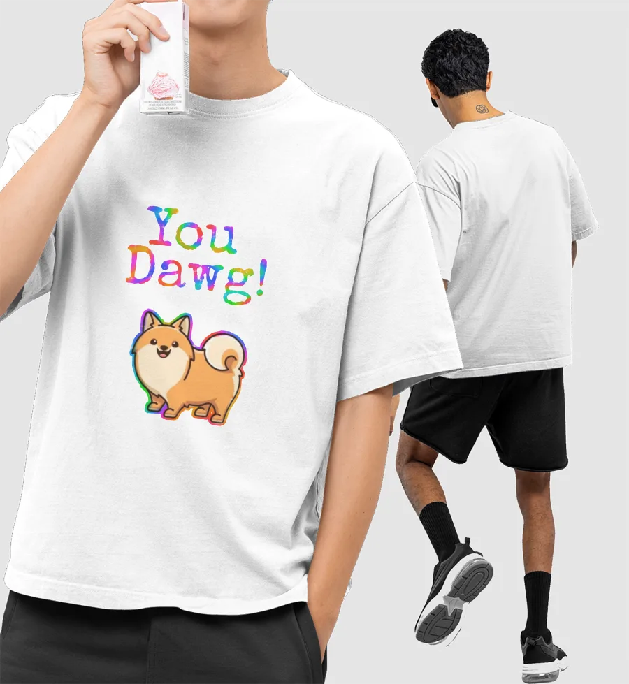 Cute dog tee Front-Printed Oversized T-Shirt