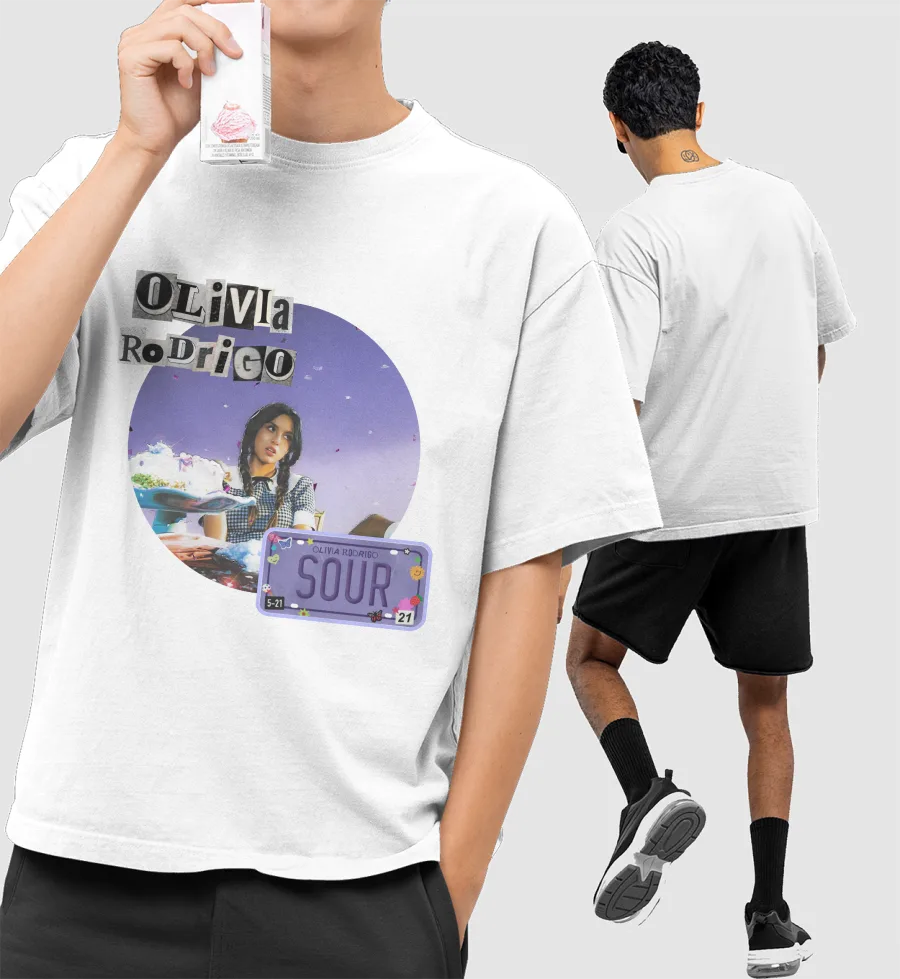 Olivia Rodrigo sour design Front-Printed Oversized T-Shirt