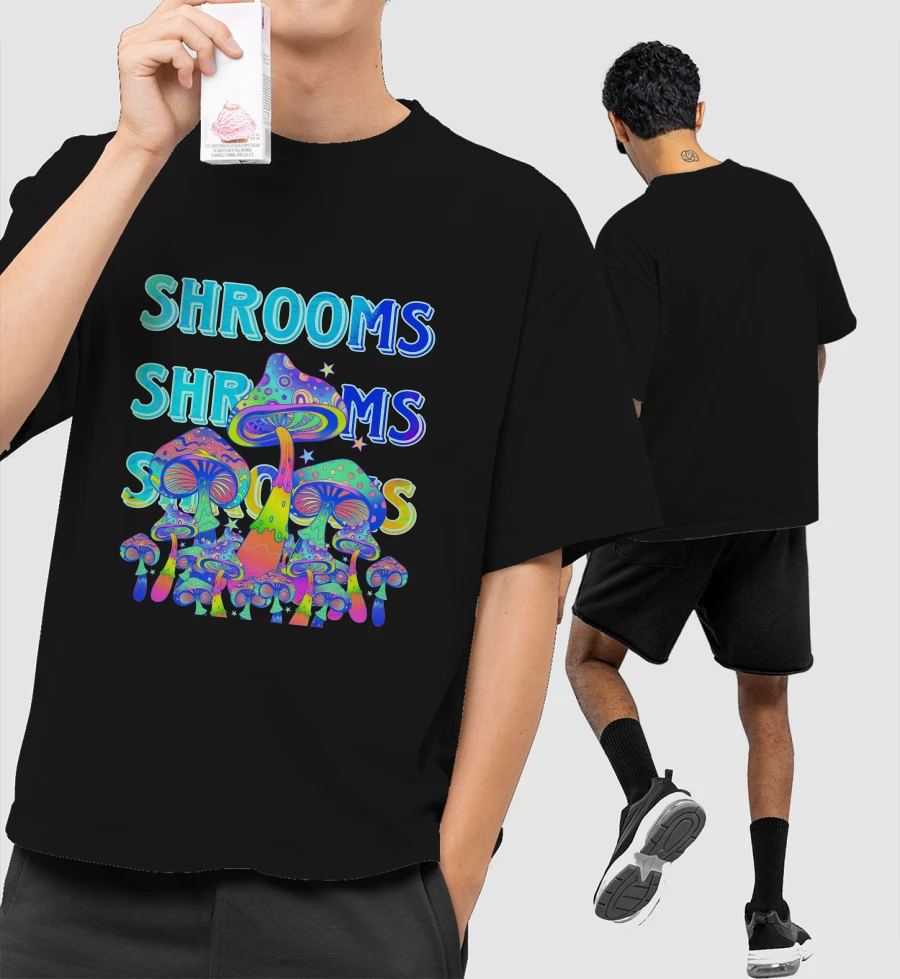 Shrooms Front-Printed Oversized T-Shirt