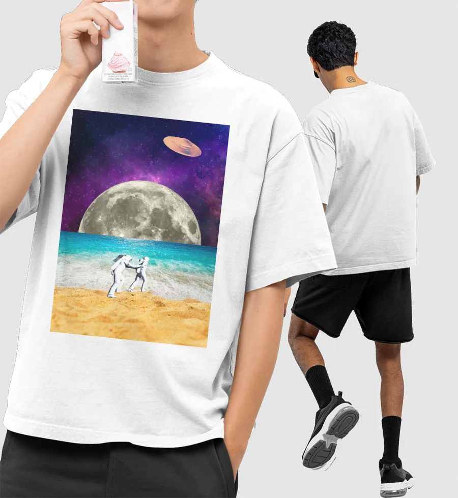 Take me to the beach Front-Printed Oversized T-Shirt