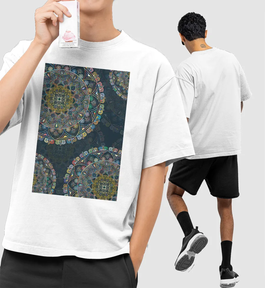 Bohemian mandala Front-Printed Oversized T-Shirt