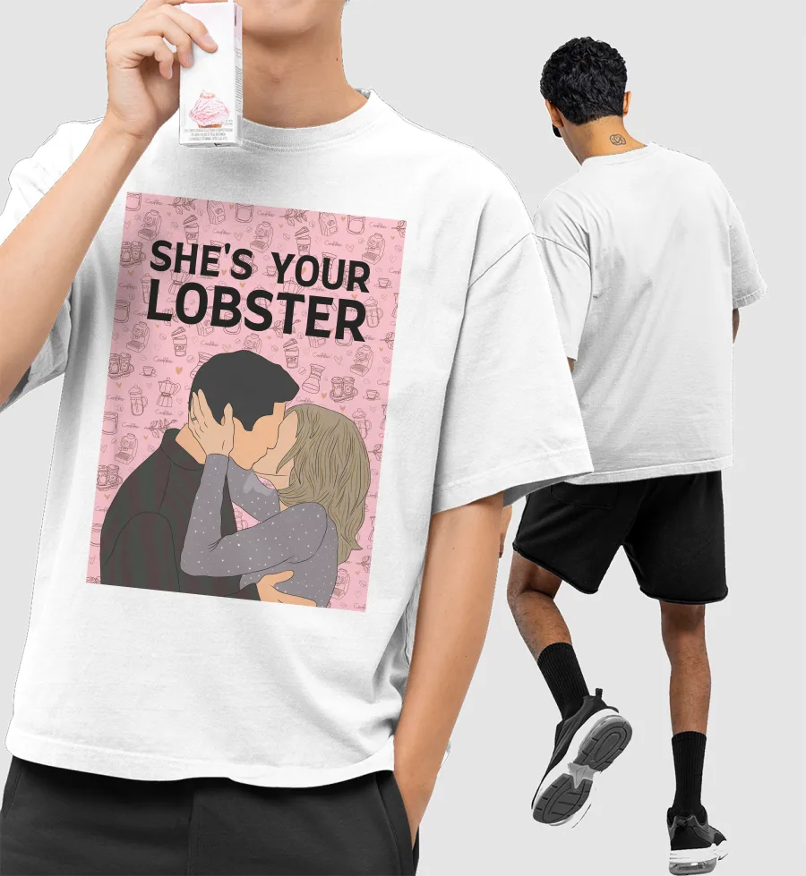 Friends-Shes your lobster Front-Printed Oversized T-Shirt