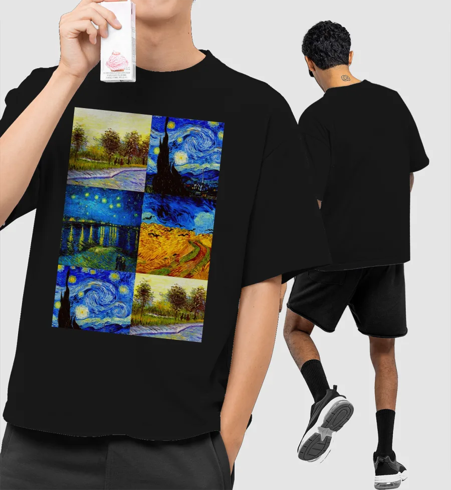 Van gogh collection Front-Printed Oversized T-Shirt