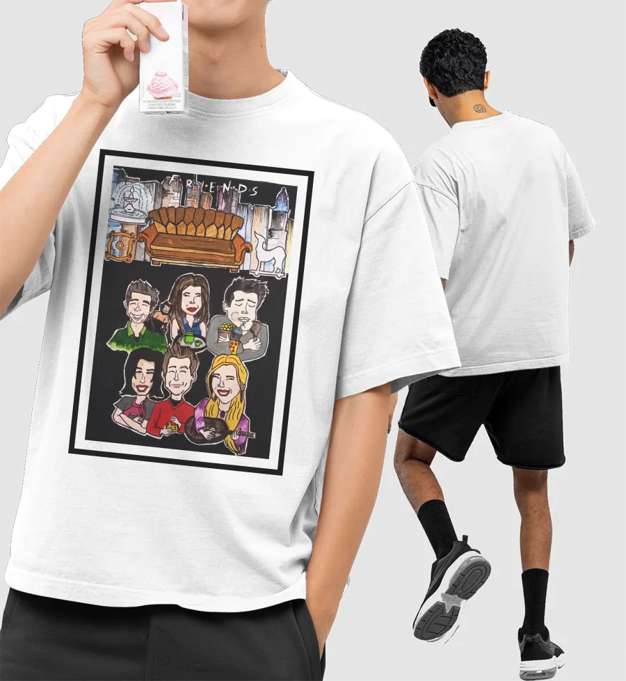 Friends Front-Printed Oversized T-Shirt