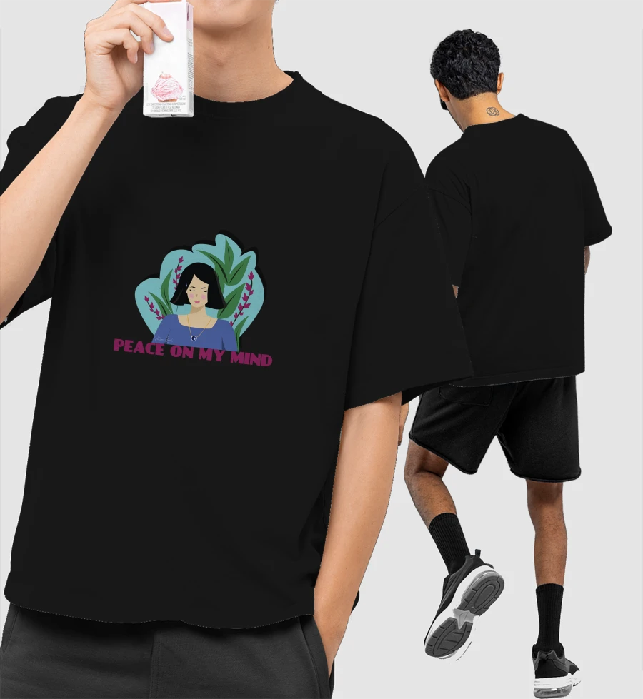 peace on my mind Front-Printed Oversized T-Shirt