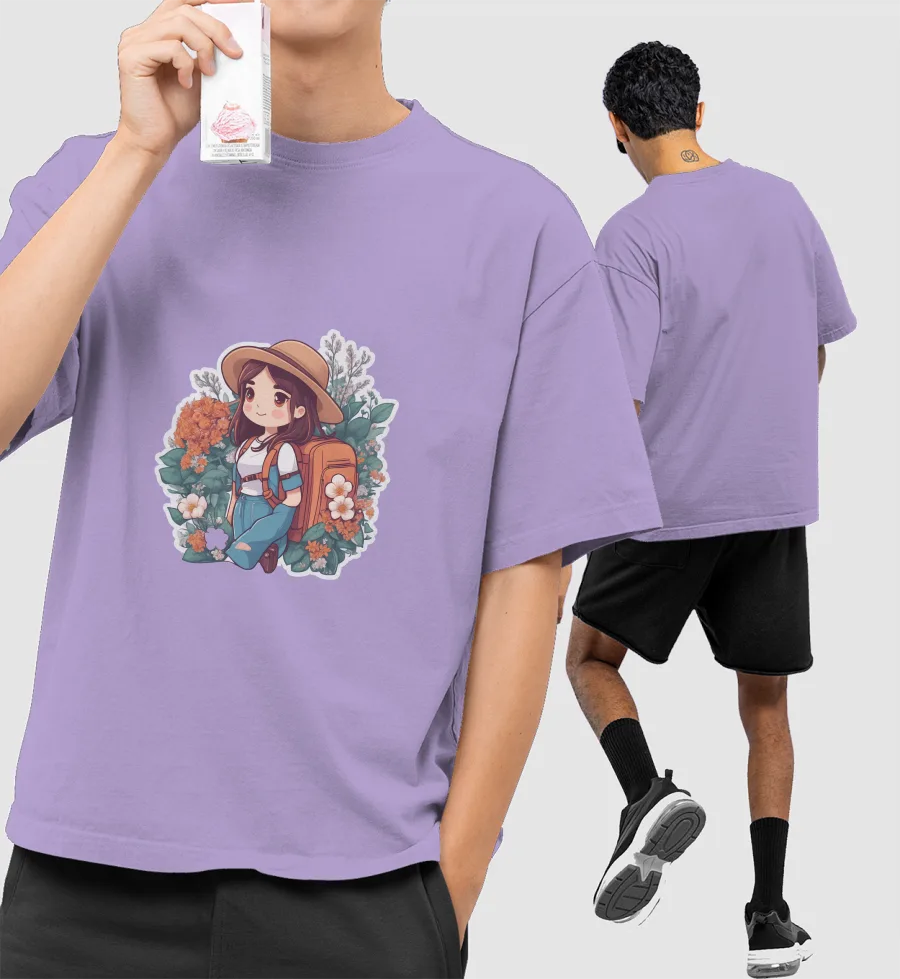 Traveler Front-Printed Oversized T-Shirt
