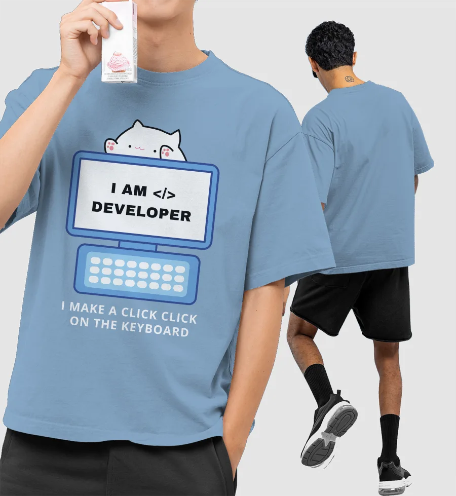 I'm developer Front-Printed Oversized T-Shirt