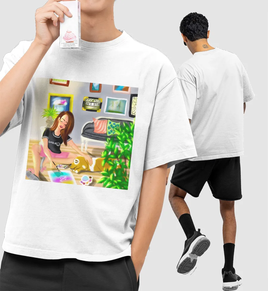 Being Artist Front-Printed Oversized T-Shirt