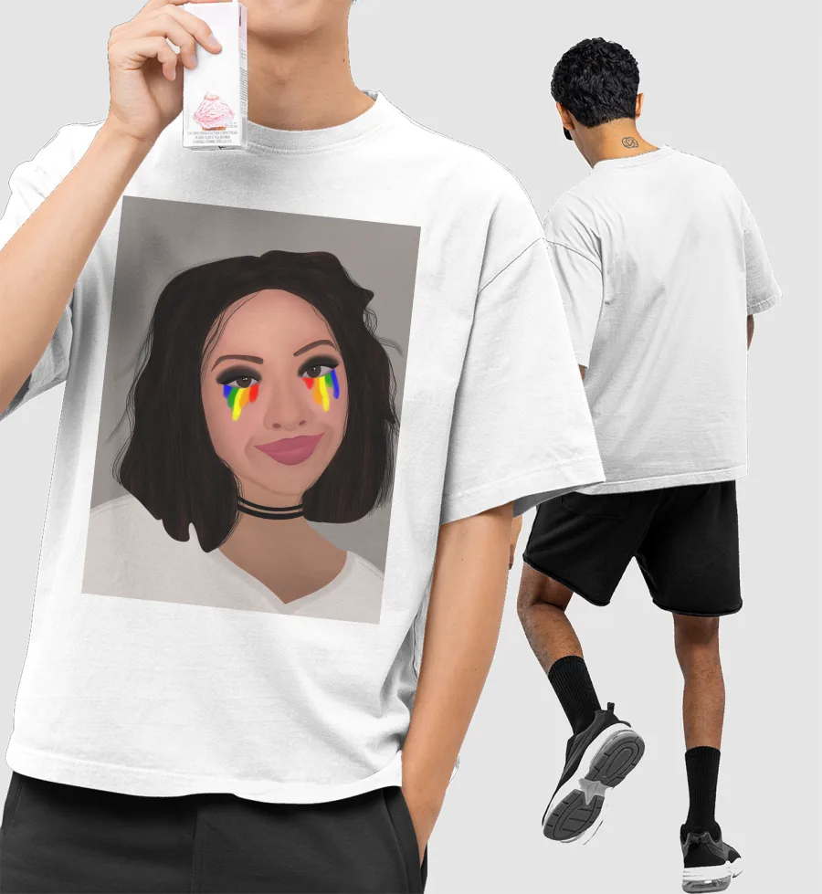 Pride eyes Front-Printed Oversized T-Shirt