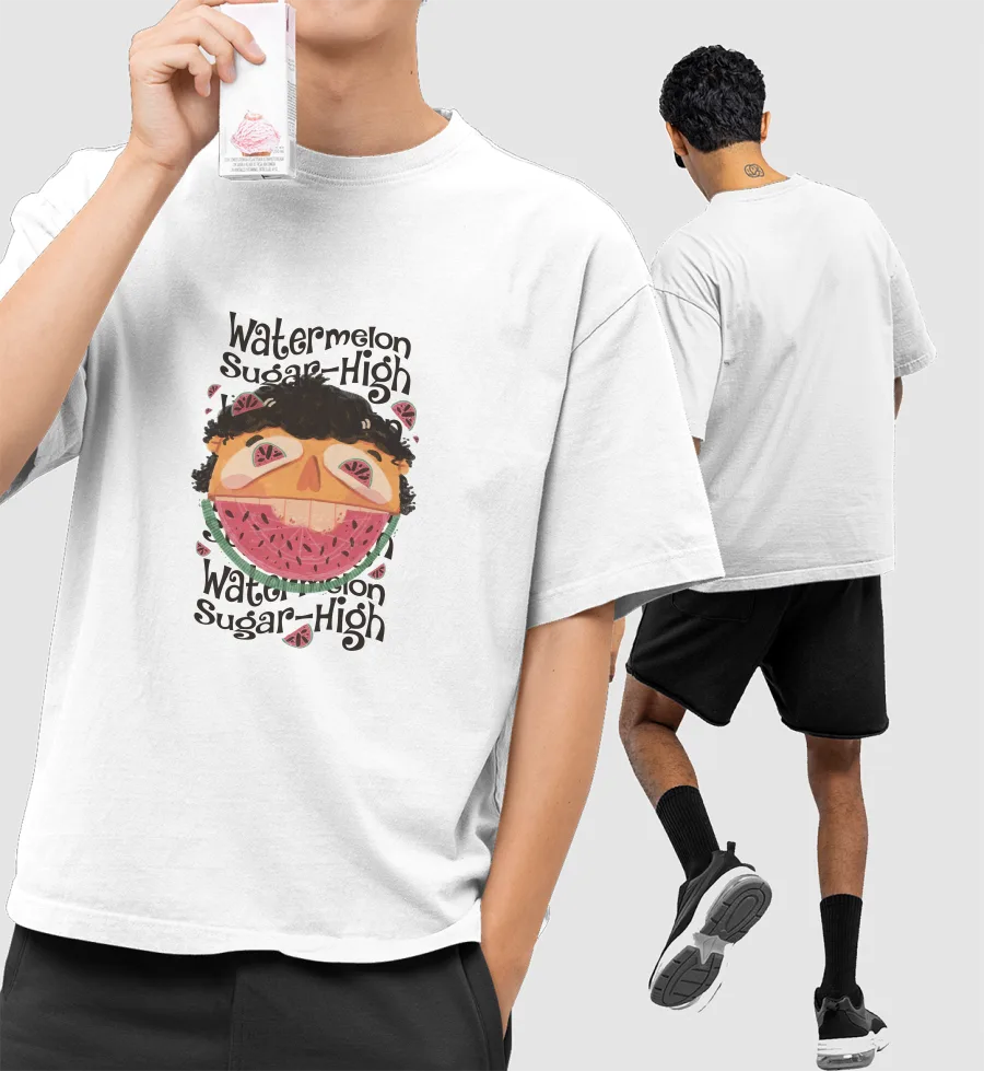 Watermelon Sugar Front-Printed Oversized T-Shirt