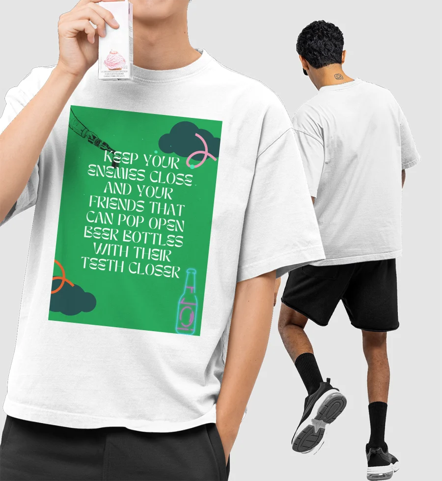 friends Front-Printed Oversized T-Shirt