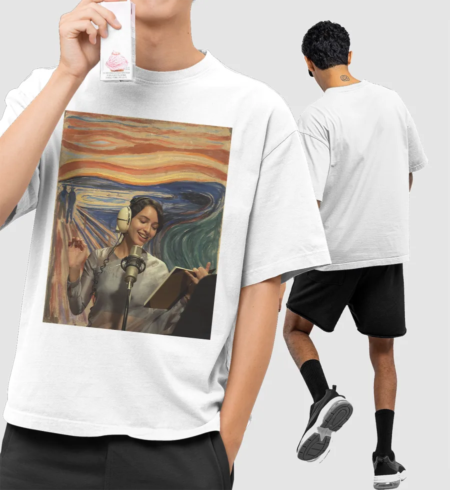 The Scream × Qala Front-Printed Oversized T-Shirt