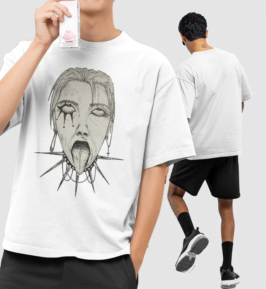 Punk’s not dead Front-Printed Oversized T-Shirt