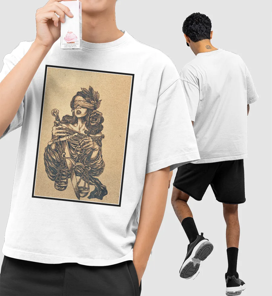 Judgement Day Front-Printed Oversized T-Shirt