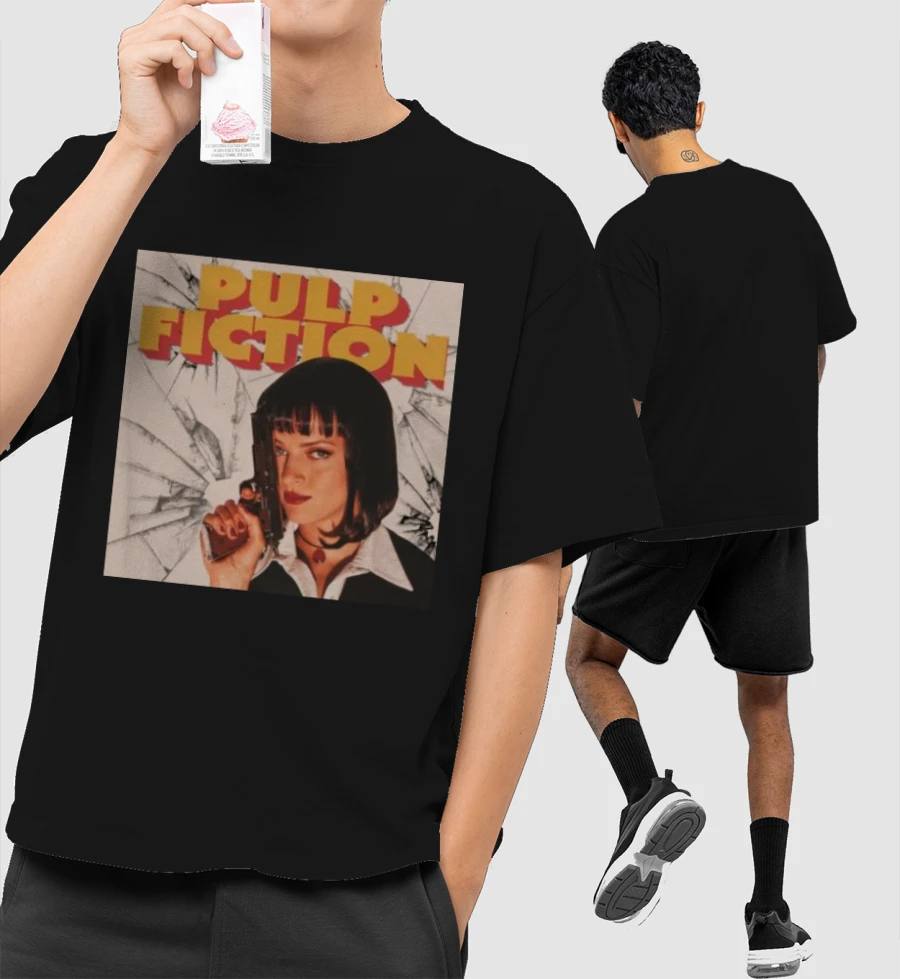 Pulp Fiction Front-Printed Oversized T-Shirt