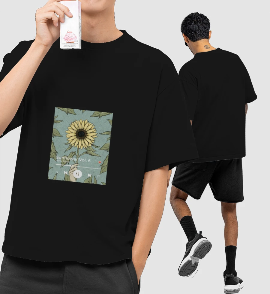 Sunflower- Harry Styles Front-Printed Oversized T-Shirt