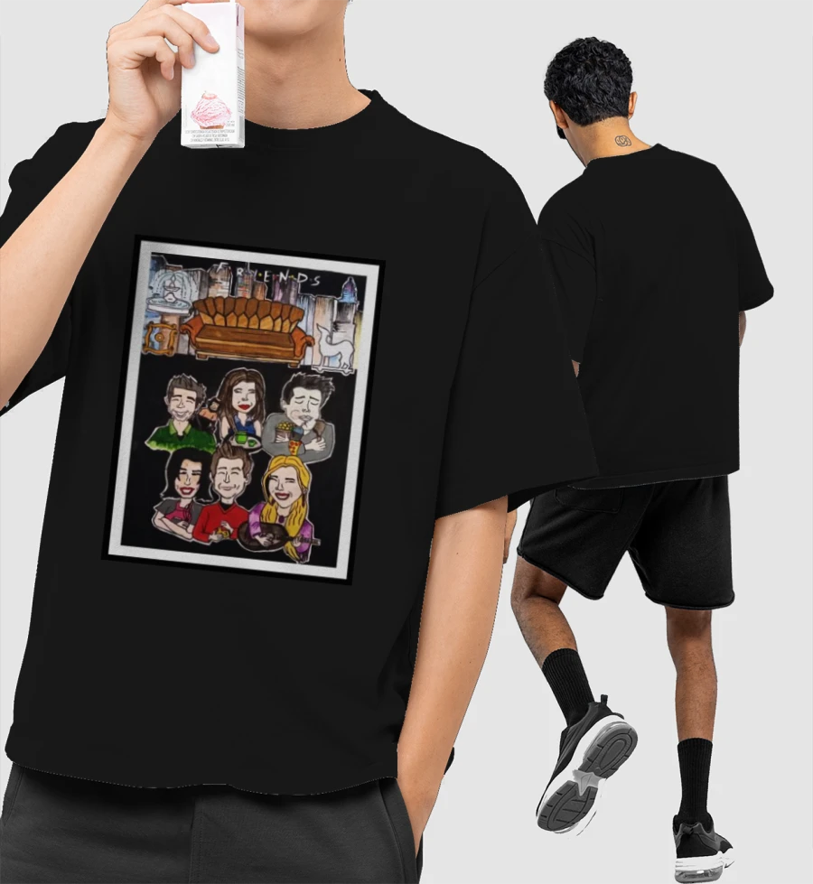 Friends Front-Printed Oversized T-Shirt