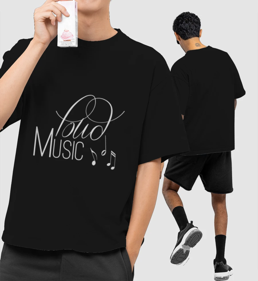 Loud Music Front-Printed Oversized T-Shirt