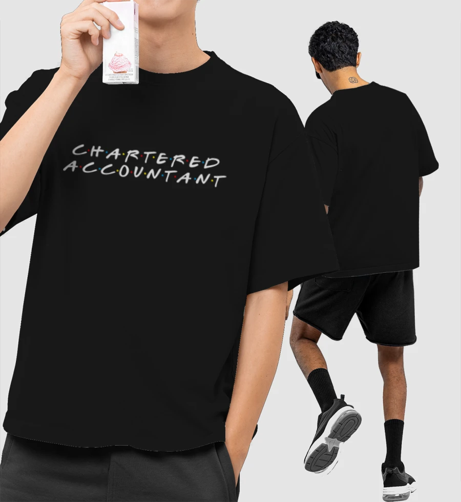 Chartered Accountant Front-Printed Oversized T-Shirt