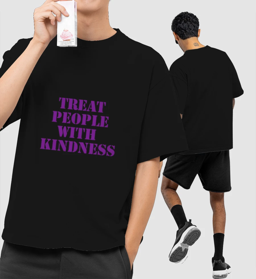 Treat People With Kindness Front-Printed Oversized T-Shirt