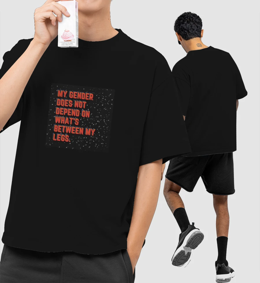 Non-binary Front-Printed Oversized T-Shirt