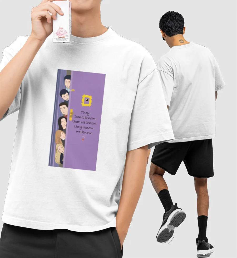 Friends Floating heads Front-Printed Oversized T-Shirt