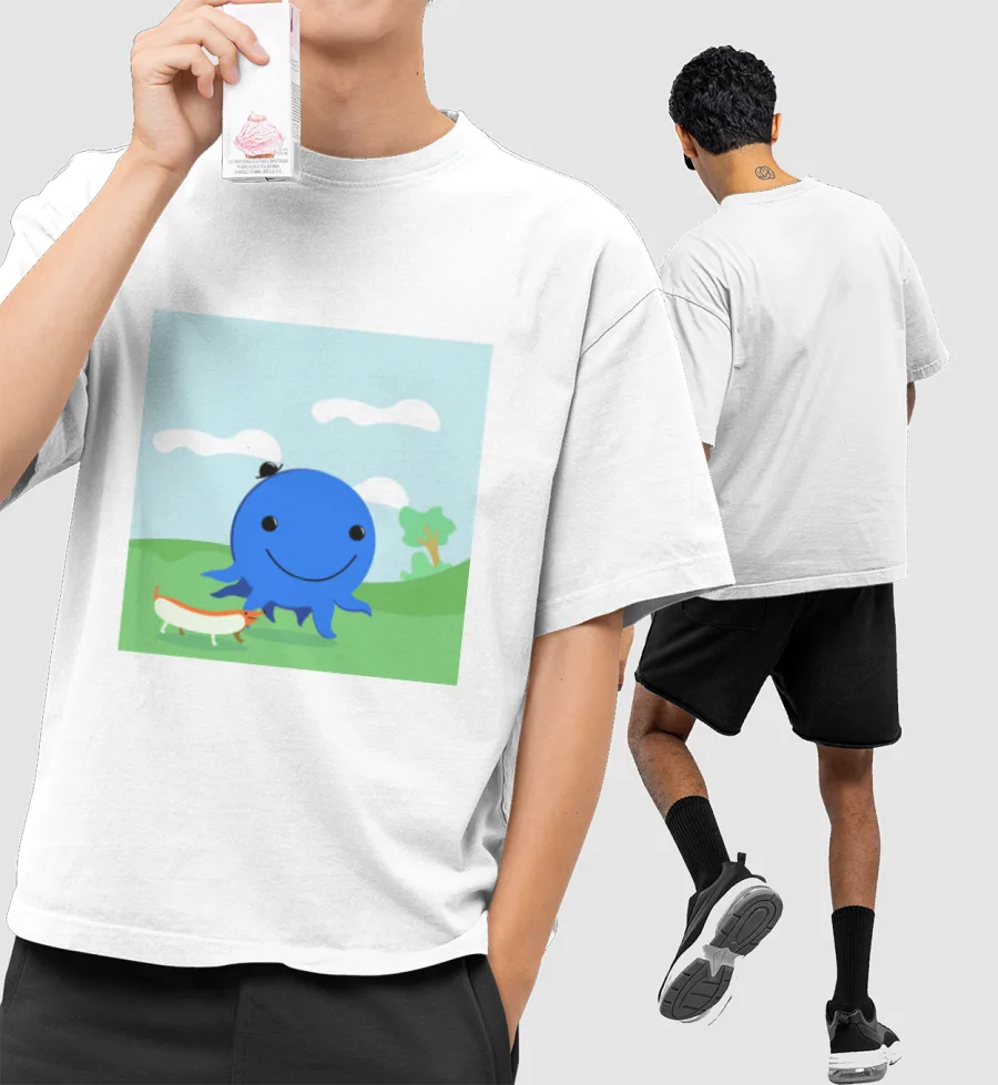 oswald and weenie t-shirt Front-Printed Oversized T-Shirt