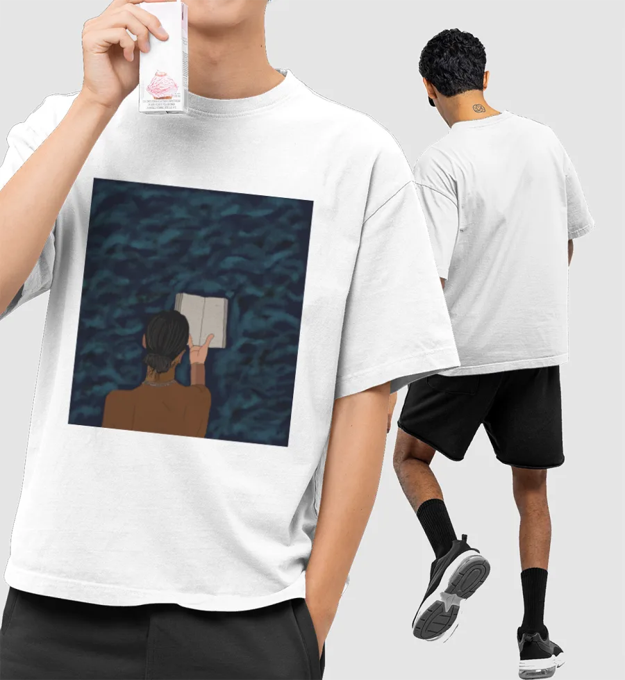 Read and chill Front-Printed Oversized T-Shirt