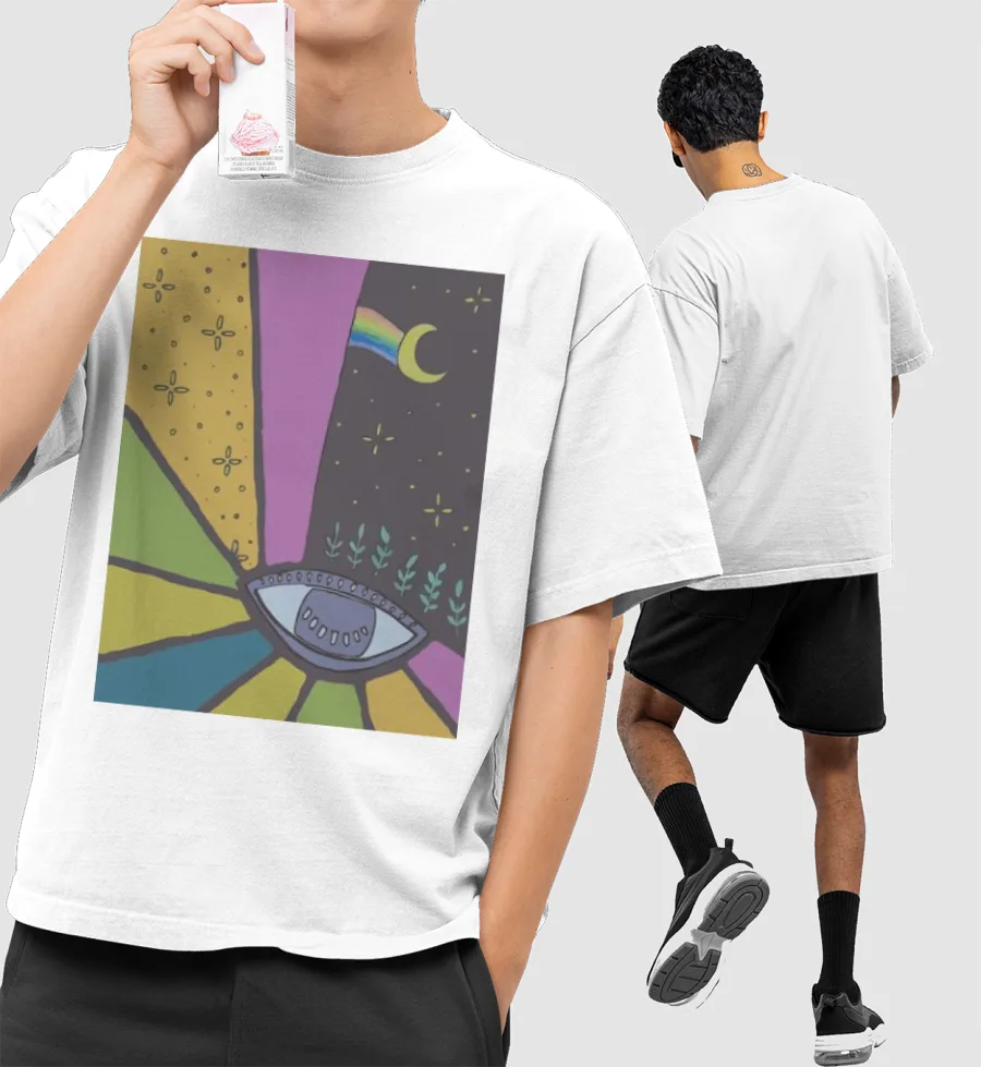 Spiritual Eye Front-Printed Oversized T-Shirt