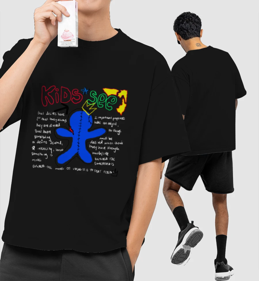 KIDS SEE Front-Printed Oversized T-Shirt