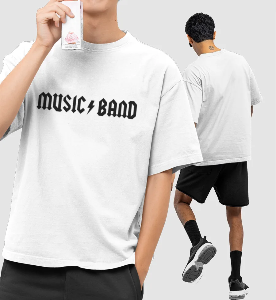 Music Band Front-Printed Oversized T-Shirt