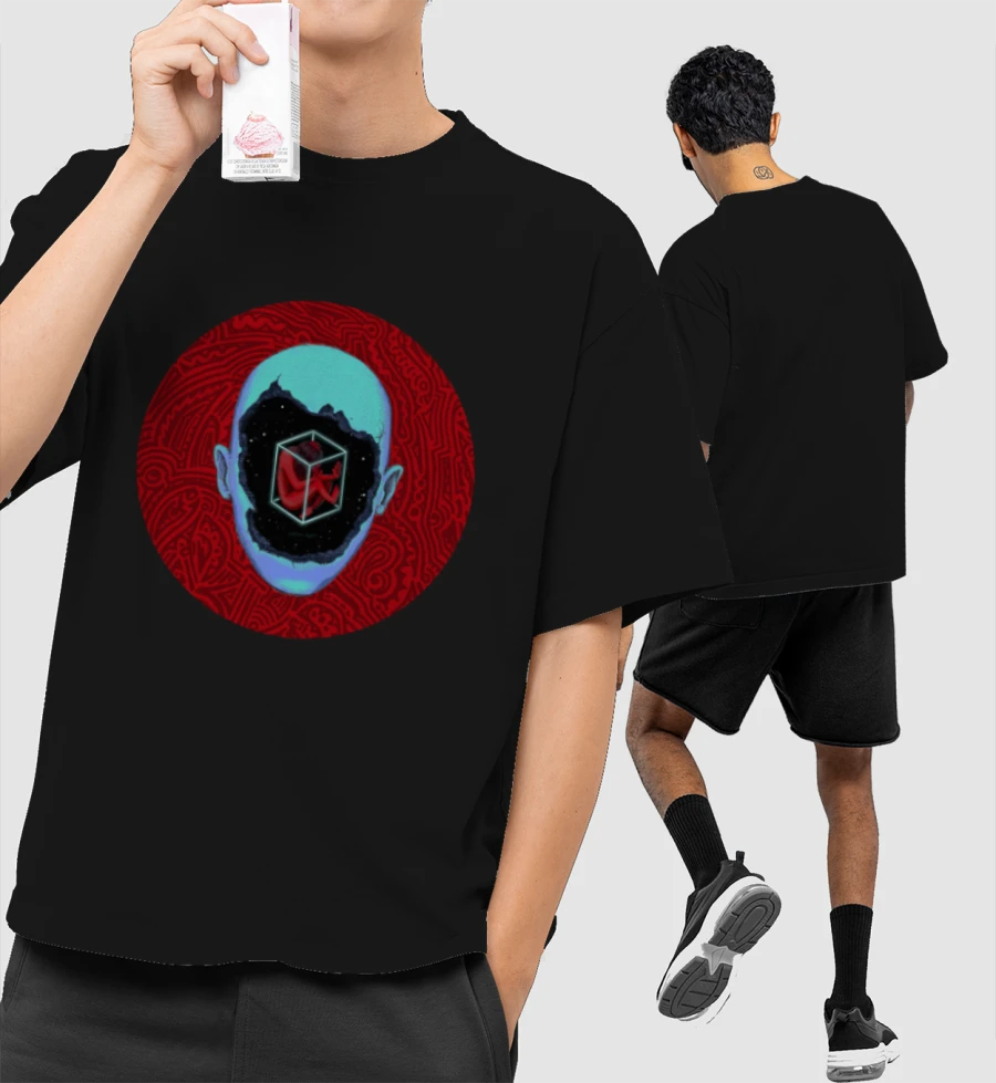 Stuck Front-Printed Oversized T-Shirt