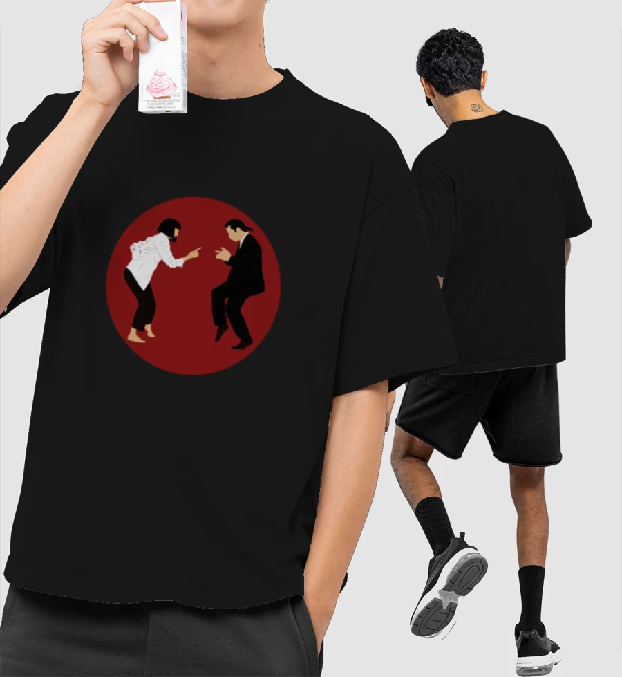 Pulp Fiction Dance Front-Printed Oversized T-Shirt