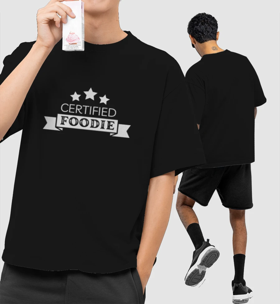 Certified Foodie Pro Front-Printed Oversized T-Shirt