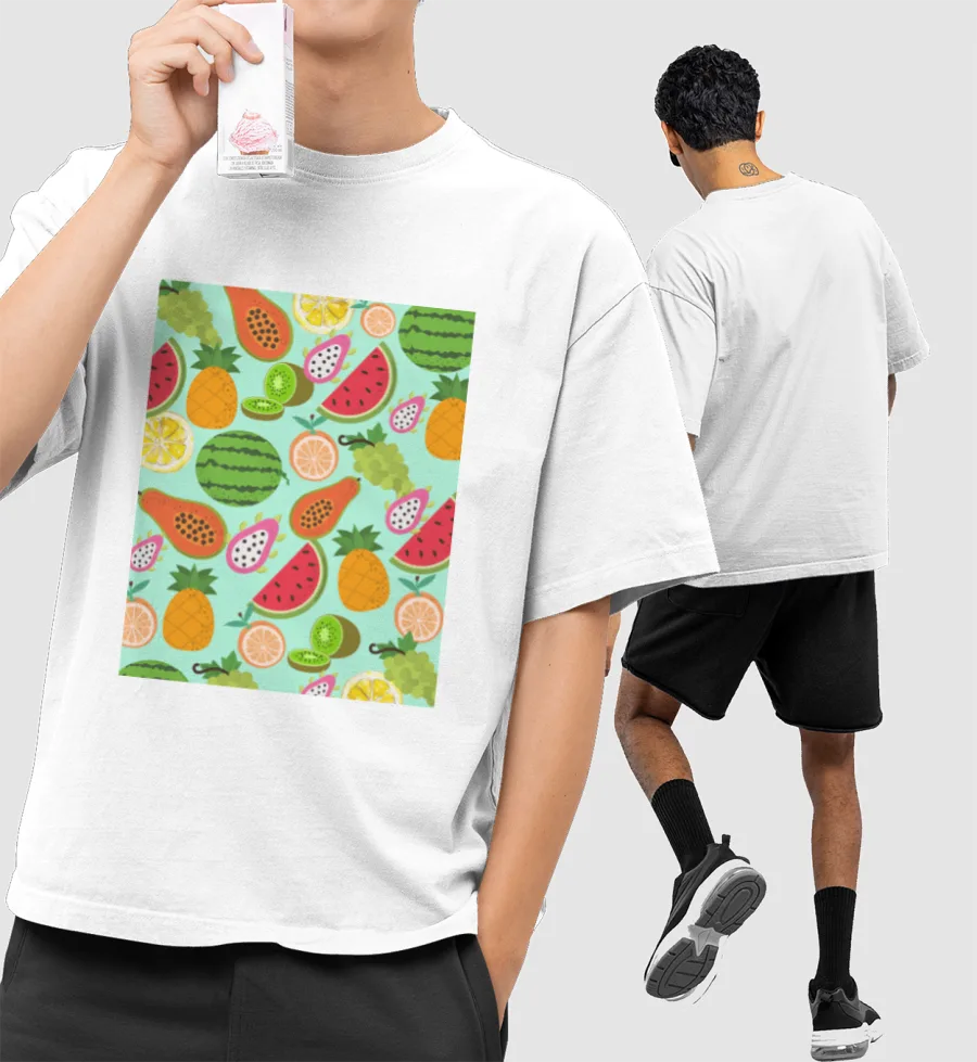 Fruit punch saga Front-Printed Oversized T-Shirt