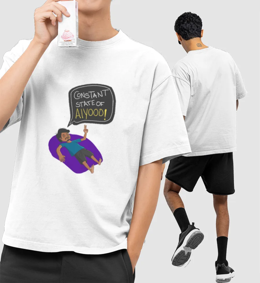 Aiyooo 2 Front-Printed Oversized T-Shirt