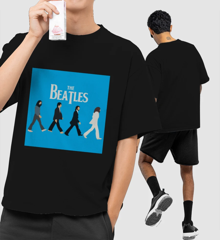 the beatles abbey road Front-Printed Oversized T-Shirt