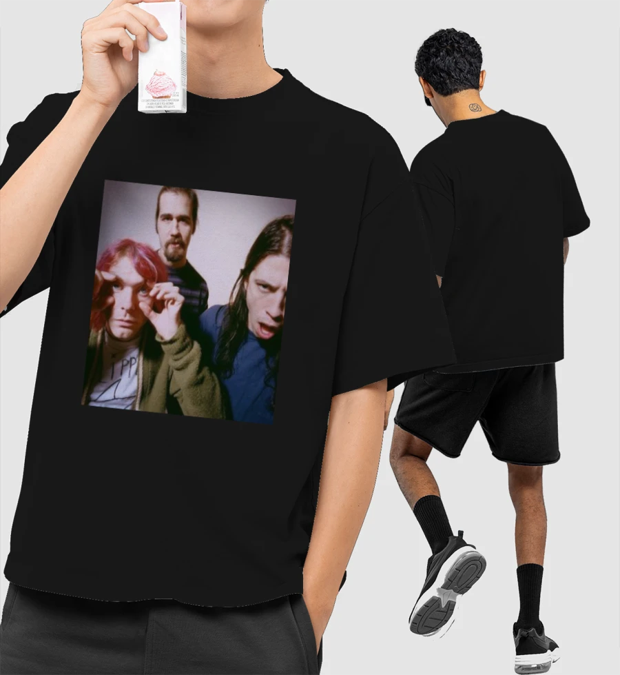 UKIYO-Nirvana Front-Printed Oversized T-Shirt