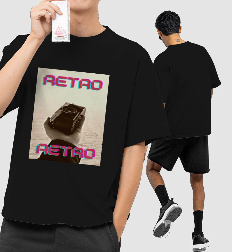 Retro 2 Front-Printed Oversized T-Shirt