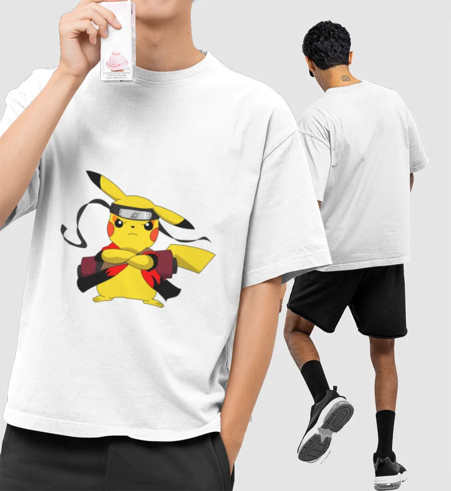 Sage Mode Pikachu!! Front-Printed Oversized T-Shirt