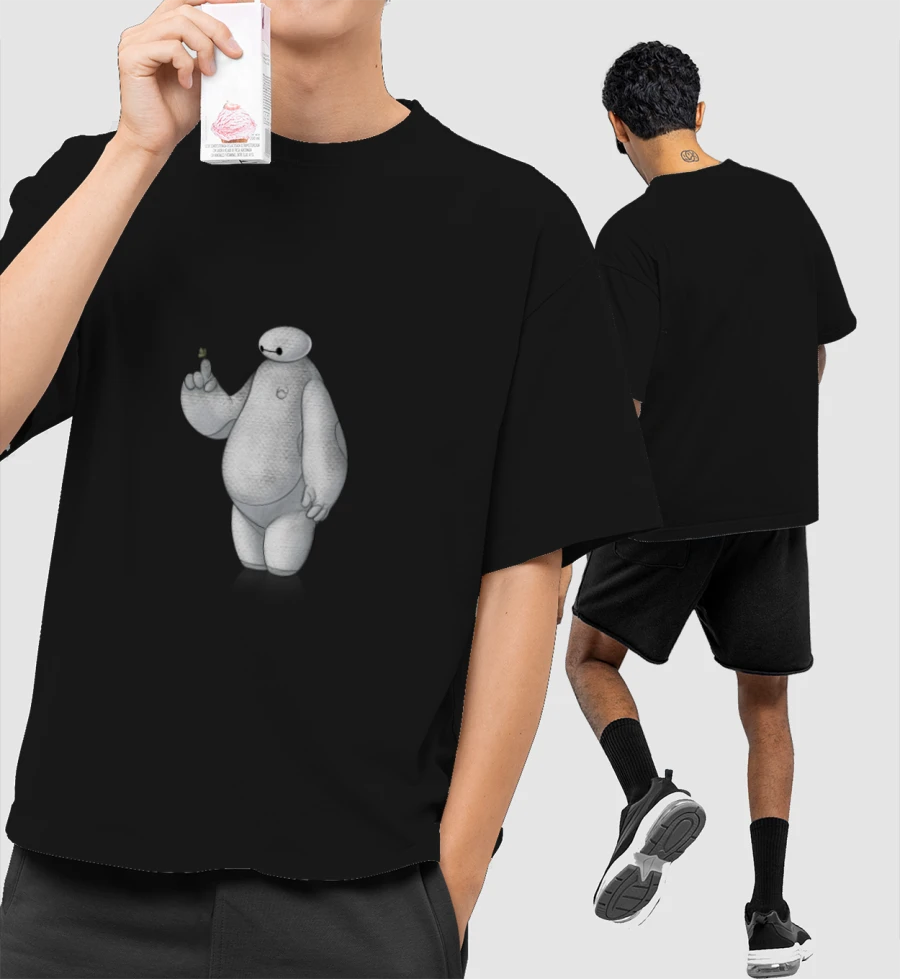 Baymax Front-Printed Oversized T-Shirt