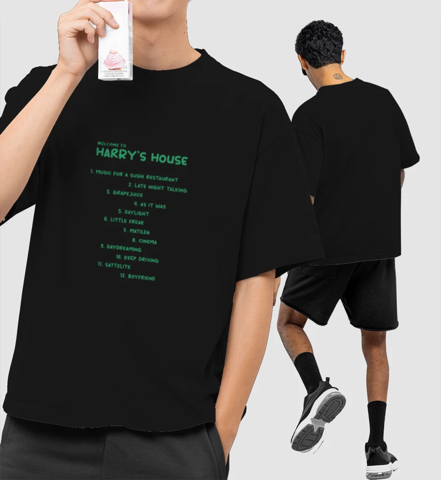 Harry's House tracklist tee Front-Printed Oversized T-Shirt