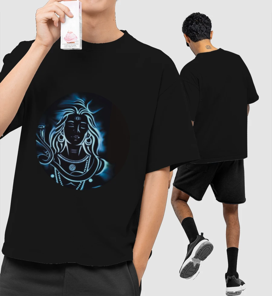 Mystic  Front-Printed Oversized T-Shirt