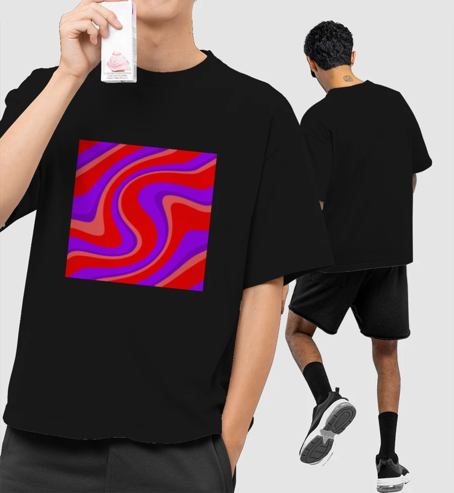 Abstract  Front-Printed Oversized T-Shirt