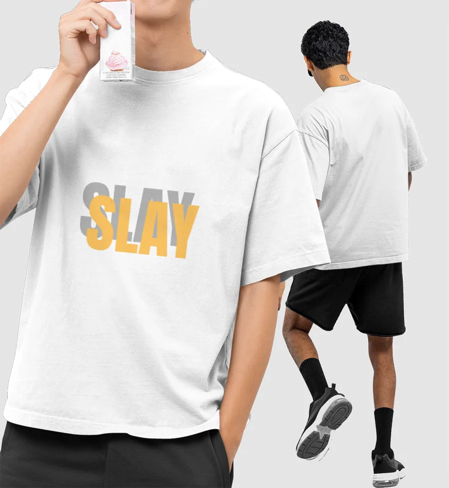 Slay Front-Printed Oversized T-Shirt