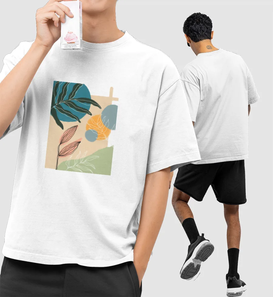 Abstract pattern illustration Front-Printed Oversized T-Shirt